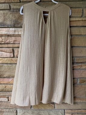 Shimmery Pleated Sleeveless Short Romper - Champagne